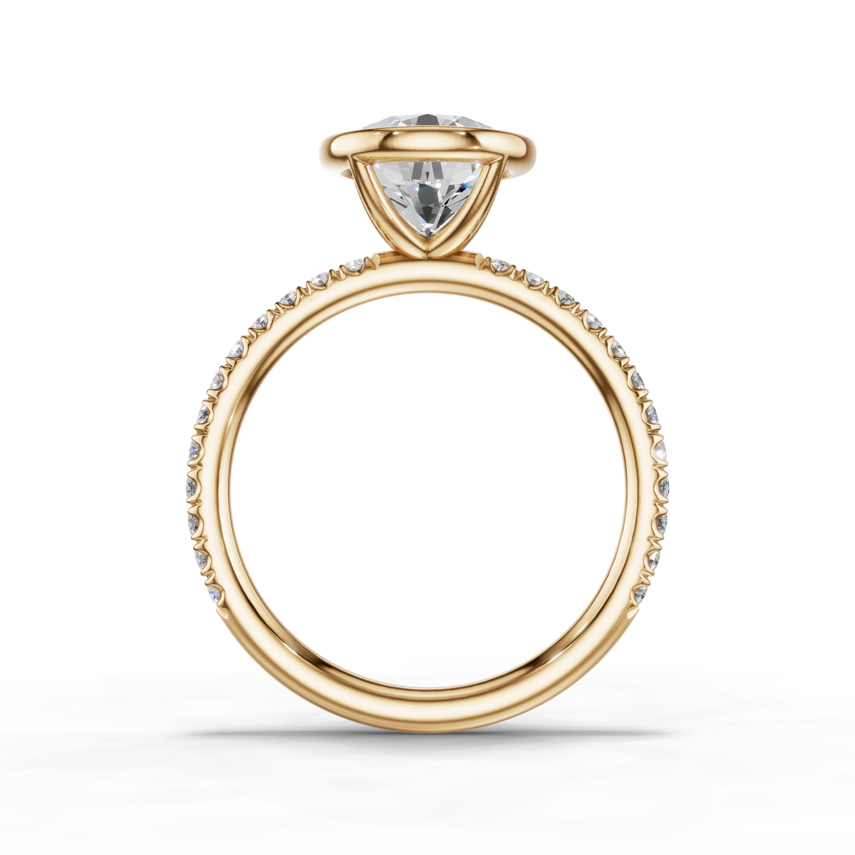 Rosalie Lab Pavé Bezel Engagement Ring Setting (0.30 ct. tw.)