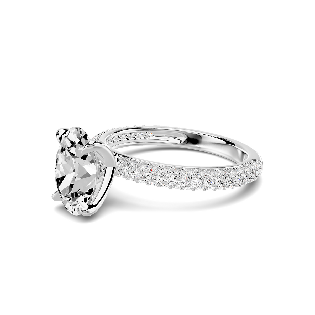 Audra Rolled Pavé Engagement Ring Setting