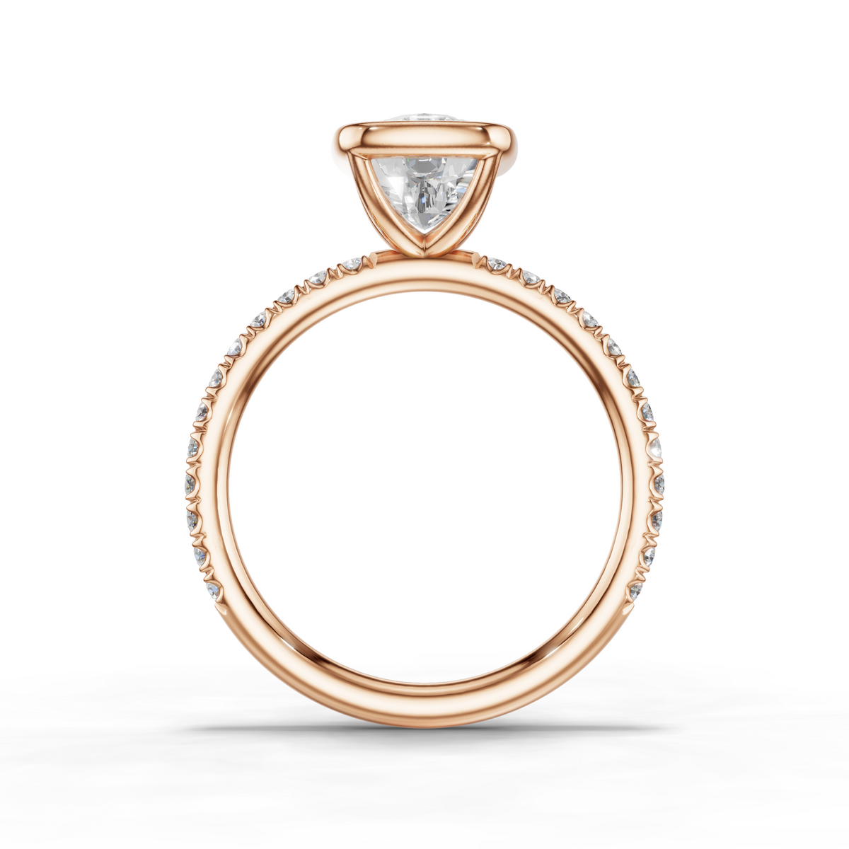 Rosalie Lab Pavé Bezel Engagement Ring Setting (0.30 ct. tw.)