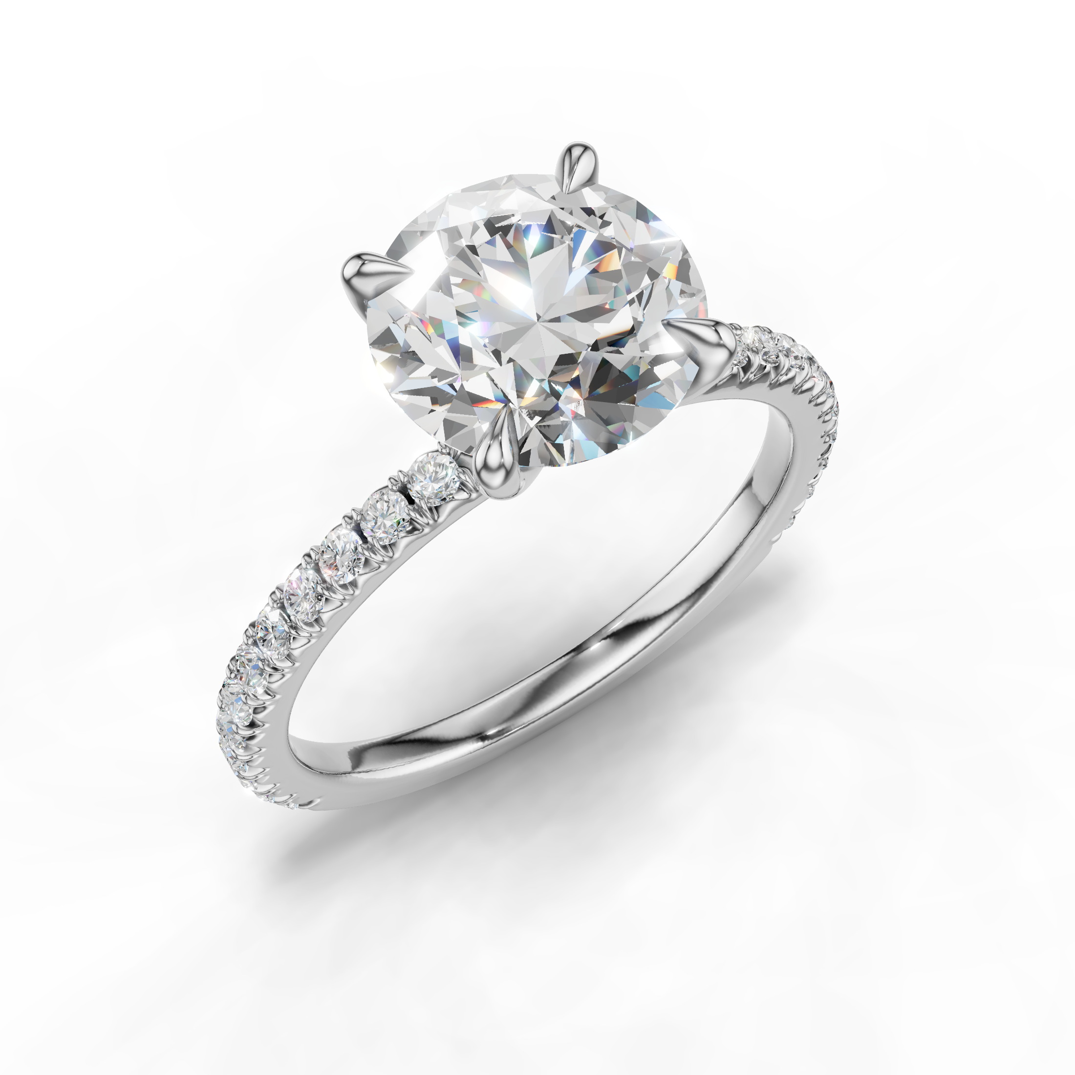 Delphine French Pavé Lab Engagement Ring Setting (1/3 ct. tw.)