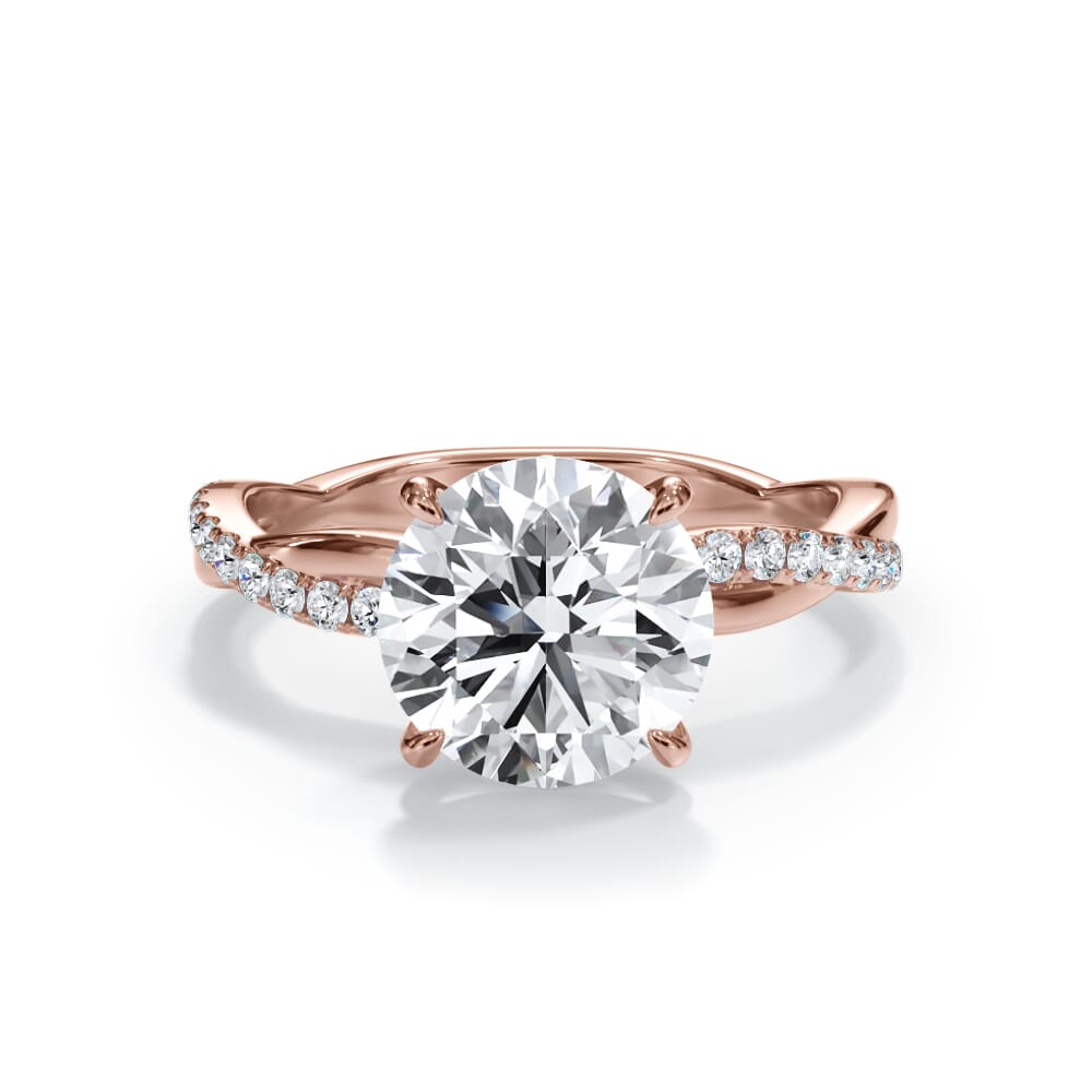 Cressida Pavé Twist Lab Engagement Ring Setting