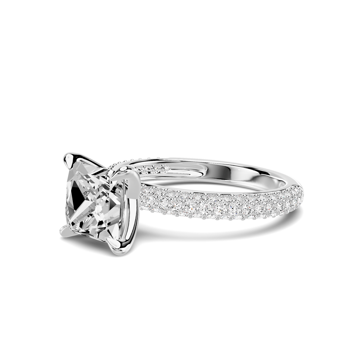 Audra Rolled Pavé Engagement Ring Setting