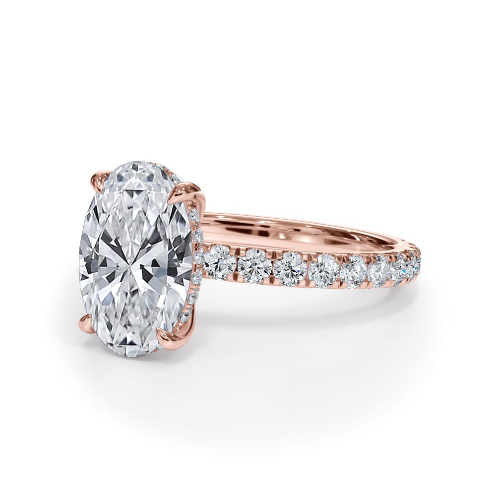 Josephine Pavé Hidden Halo Lab Engagement Ring Setting (2mm)