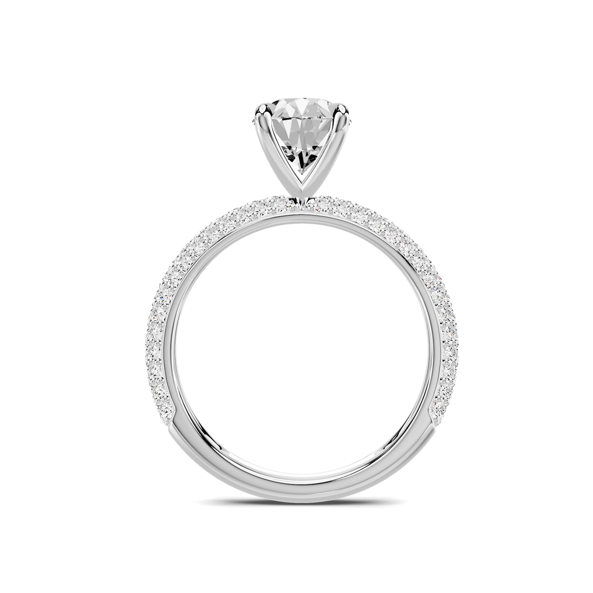 Audra Rolled Pavé Engagement Ring Setting