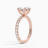Pavé engagement ring setting in 14K rose gold, angled side view
