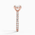 Pavé engagement ring setting in 14K rose gold, profile view
