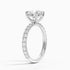 Pavé engagement ring setting in 14K white gold, angled side view