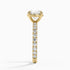 Pavé engagement ring setting in 14K yellow gold, profile view