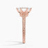 Pavé engagement ring setting in 14K rose gold, profile view