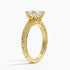 Pavé engagement ring setting in 14K yellow gold, angled side view