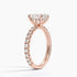 Pavé engagement ring setting in 14K rose gold, angled side view