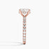 Pavé engagement ring setting in 14K rose gold, profile view