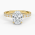 Pavé engagement ring setting in 14K yellow gold, top view