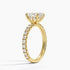 Pavé engagement ring setting in 14K yellow gold, angled side view