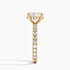 Pavé engagement ring setting in 14K yellow gold, profile view