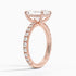 Pavé engagement ring setting in 14K rose gold, angled side view
