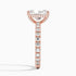 Pavé engagement ring setting in 14K rose gold, profile view