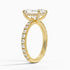 Pavé engagement ring setting in 14K yellow gold, angled side view