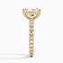 Pavé engagement ring setting in 14K yellow gold, profile view