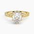 Pavé engagement ring setting in 14K yellow gold, rotating video