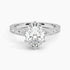 Pavé engagement ring setting in 14K white gold, rotating video