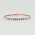 Classic four-prong tennis bracelet in 14K rose gold, 360 view