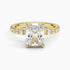 Pavé engagement ring setting in 14K yellow gold, rotating video