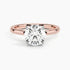 Solitaire engagement ring setting in 14K rose gold, rotating video
