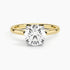 Solitaire engagement ring setting in 14K yellow gold, rotating video