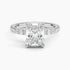 Pavé engagement ring setting in 14K white gold, rotating video