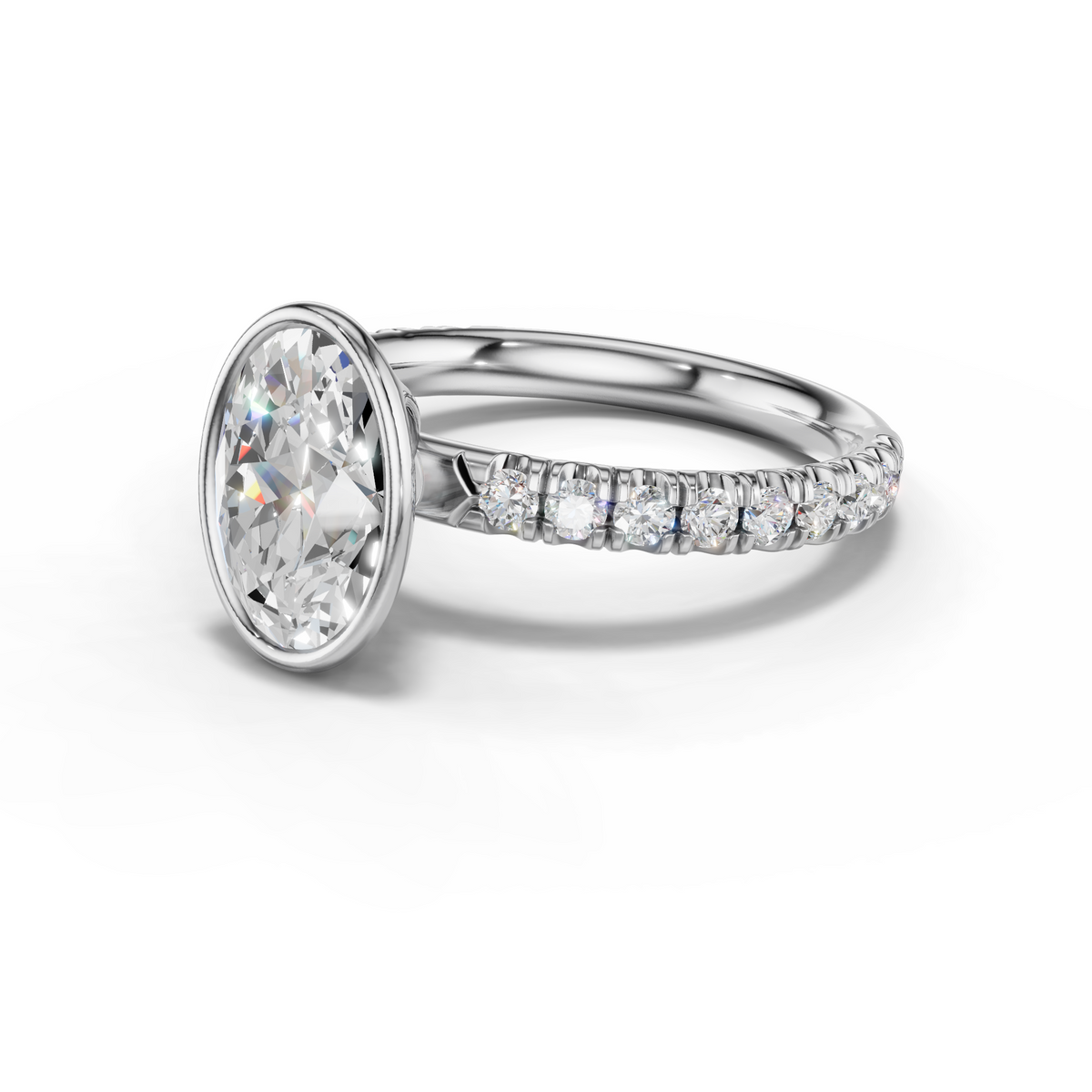 Marielle Lab Pavé Bezel Engagement Ring Setting (0.45 ct. tw.)