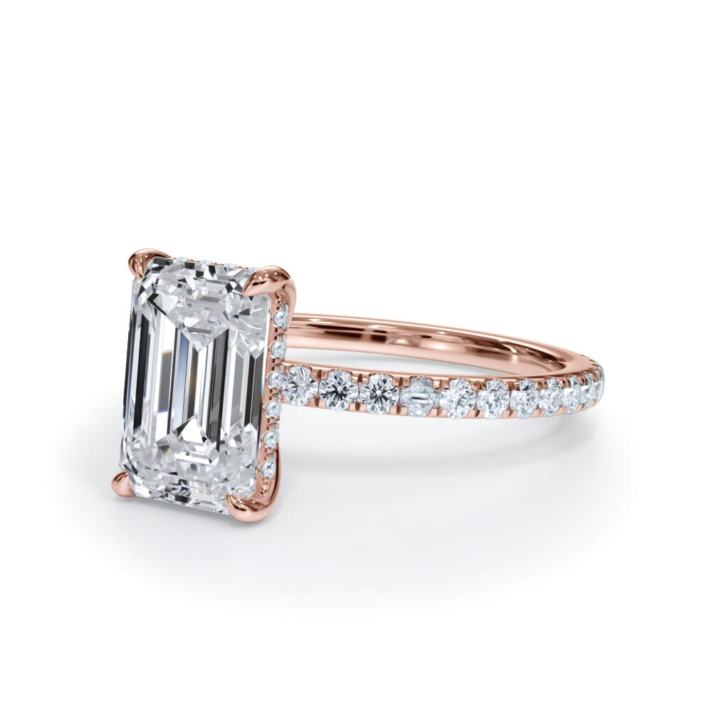Annelise Pavé Hidden Halo Lab Engagement Ring Setting
