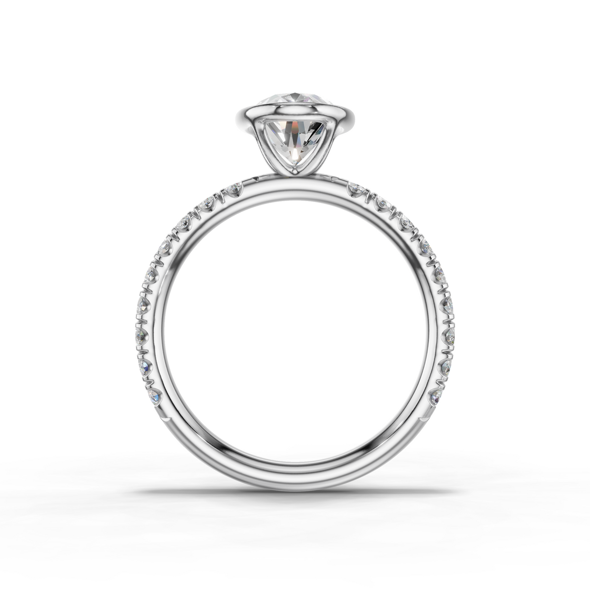Marielle Lab Pavé Bezel Engagement Ring Setting (0.45 ct. tw.)