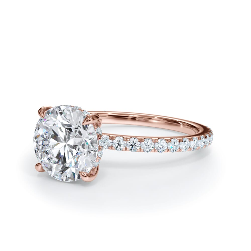 Annelise Pavé Hidden Halo Lab Engagement Ring Setting