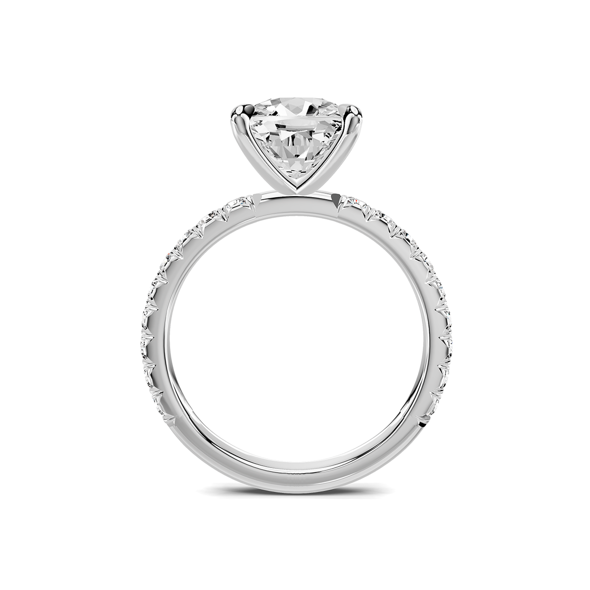 Isabelle French Pavé Lab Engagement Ring Setting (1/2 ct. tw.)