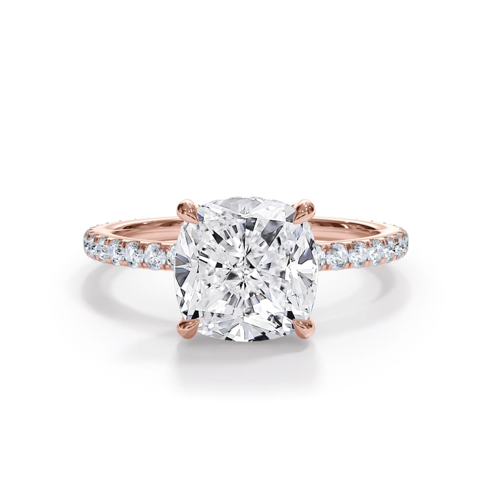 Annelise Pavé Hidden Halo Lab Engagement Ring Setting