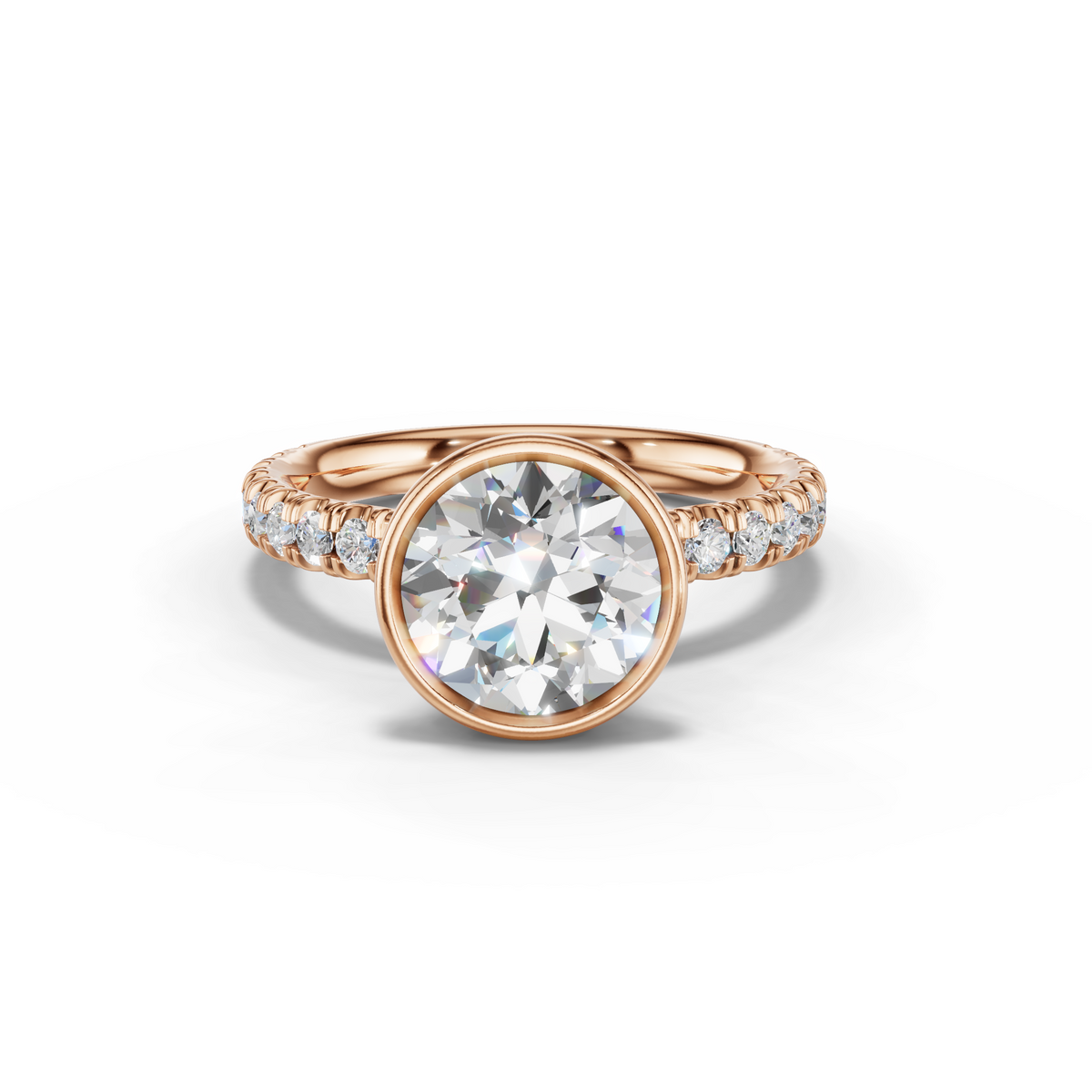 Marielle Lab Pavé Bezel Engagement Ring Setting (0.45 ct. tw.)