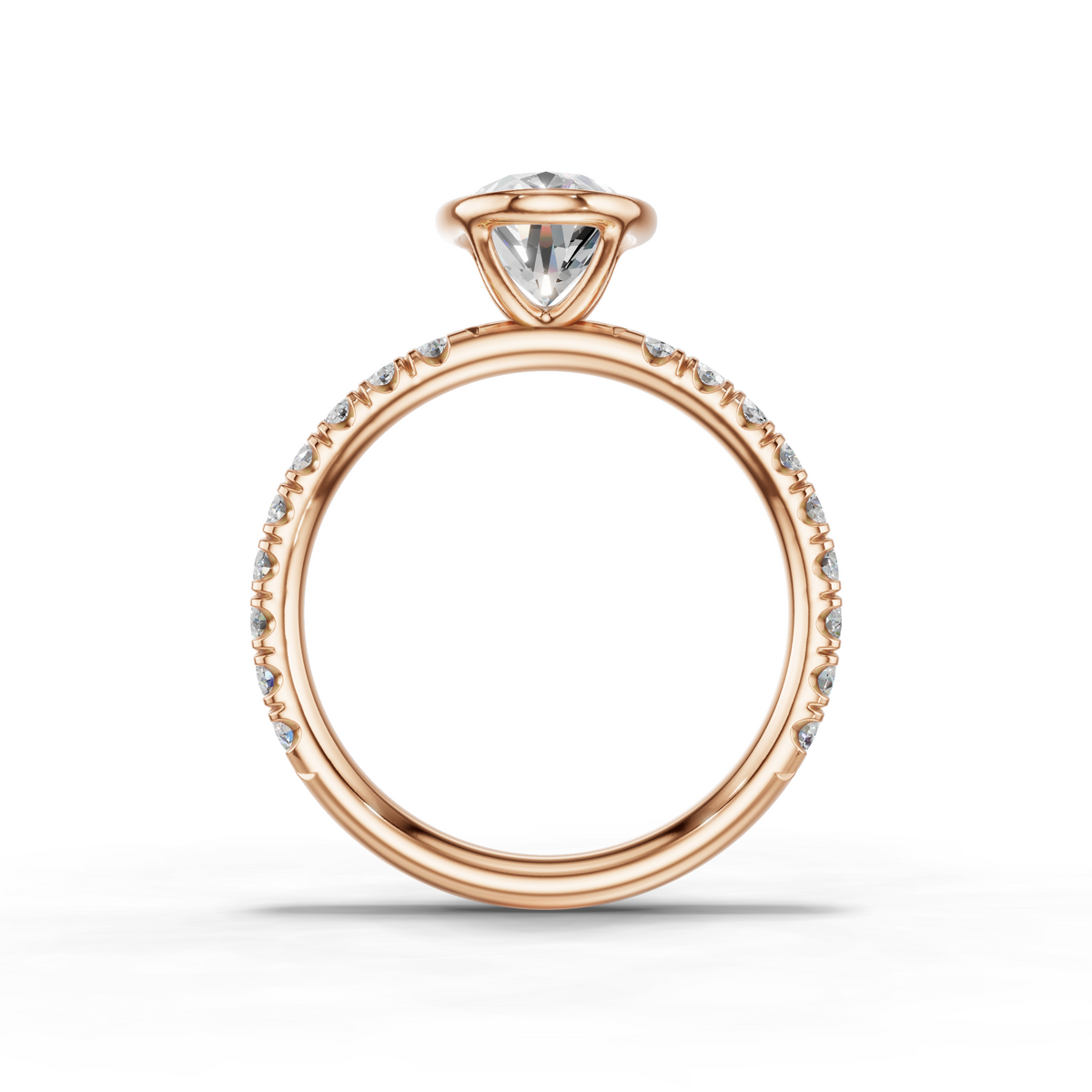 Marielle Lab Pavé Bezel Engagement Ring Setting (0.45 ct. tw.)