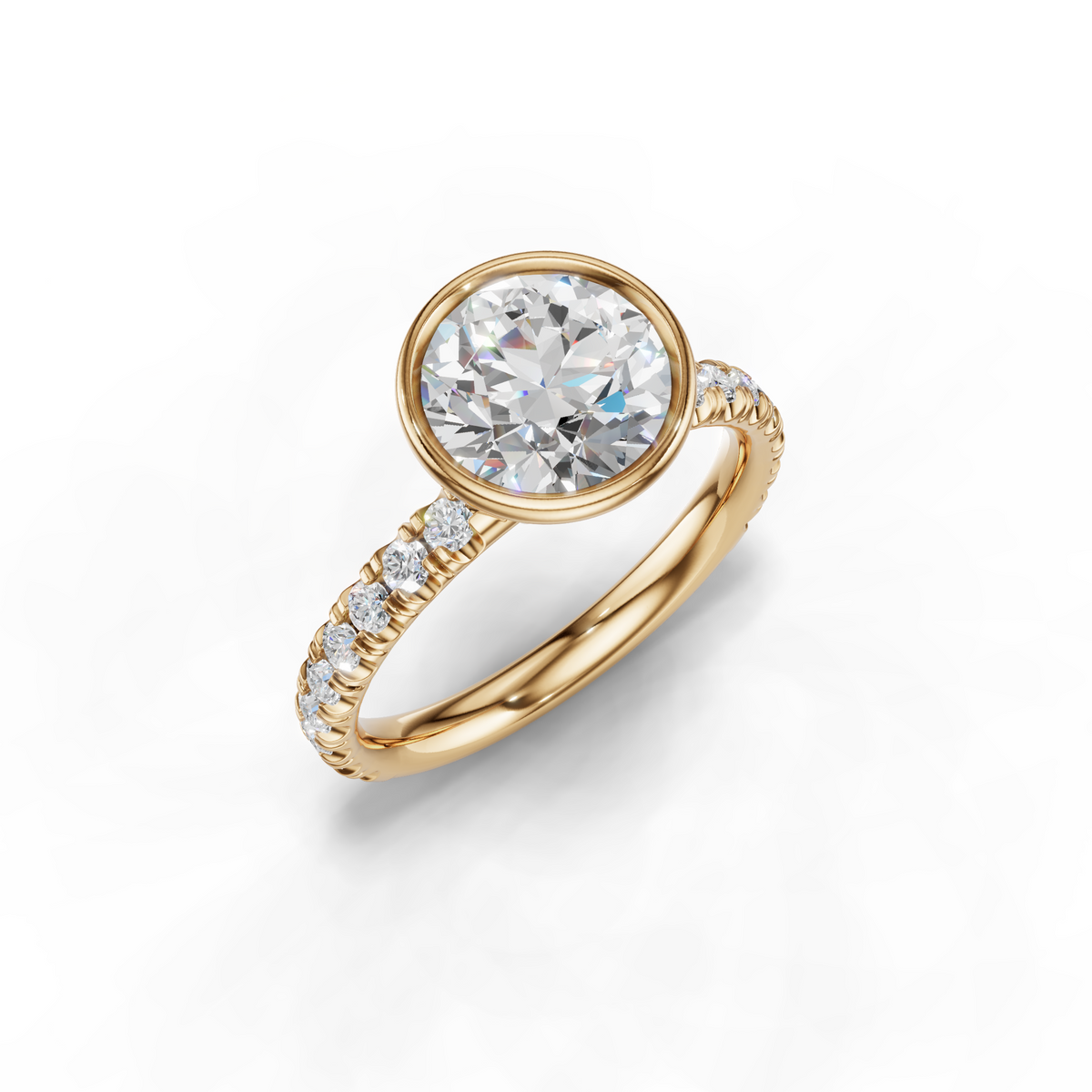 Marielle Lab Pavé Bezel Engagement Ring Setting (0.45 ct. tw.)