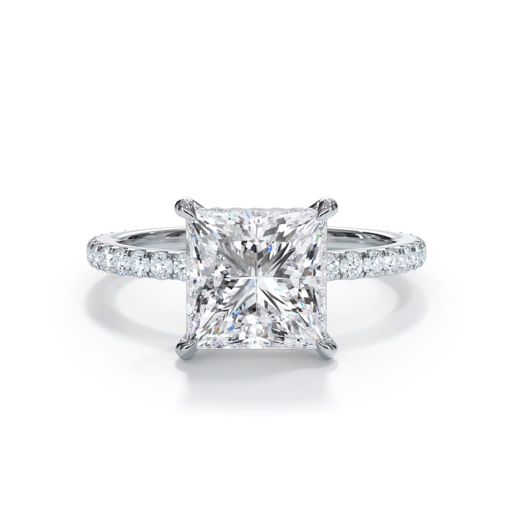 Annelise Pavé Hidden Halo Lab Engagement Ring Setting