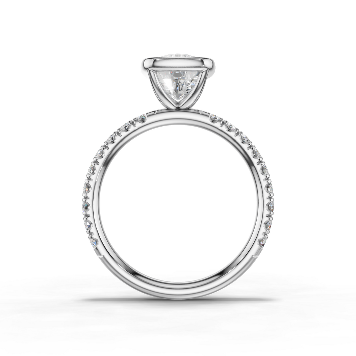 Marielle Lab Pavé Bezel Engagement Ring Setting (0.45 ct. tw.)