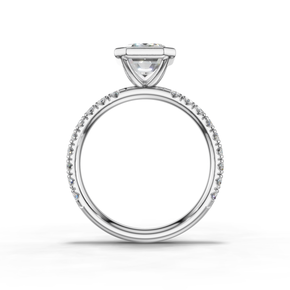 Marielle Lab Pavé Bezel Engagement Ring Setting (0.45 ct. tw.)