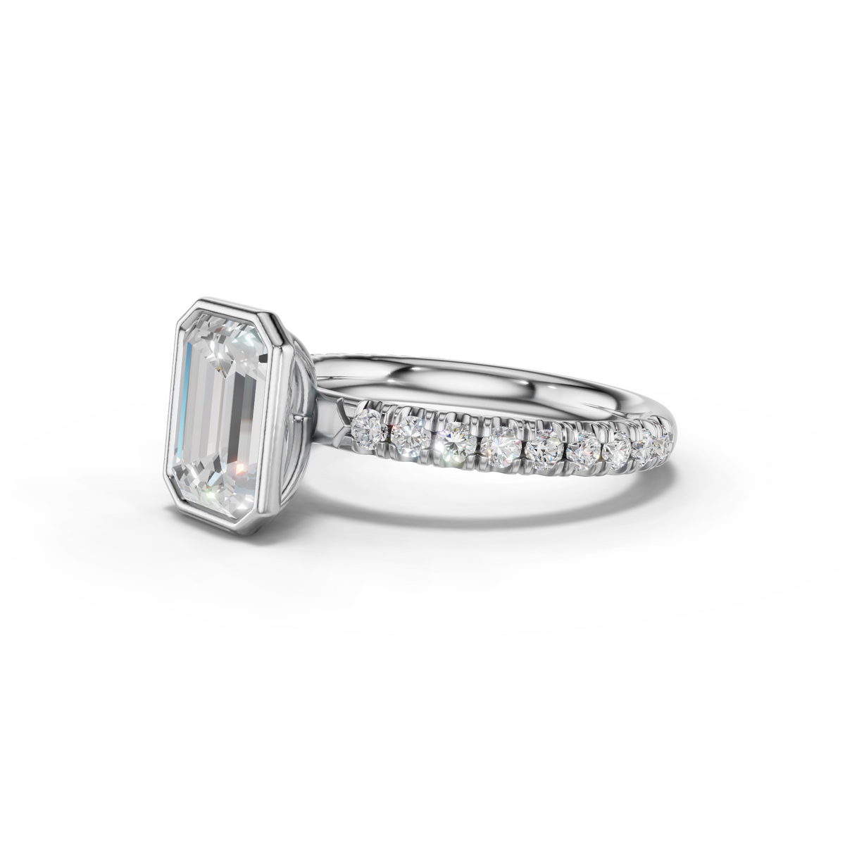 Marielle Lab Pavé Bezel Engagement Ring Setting (0.45 ct. tw.)