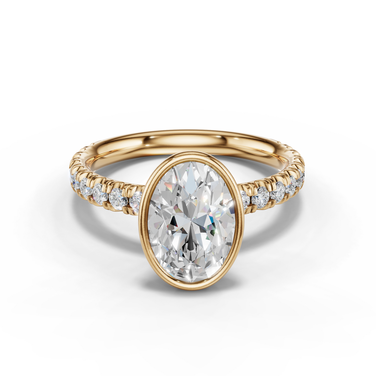 Marielle Lab Pavé Bezel Engagement Ring Setting (0.45 ct. tw.)