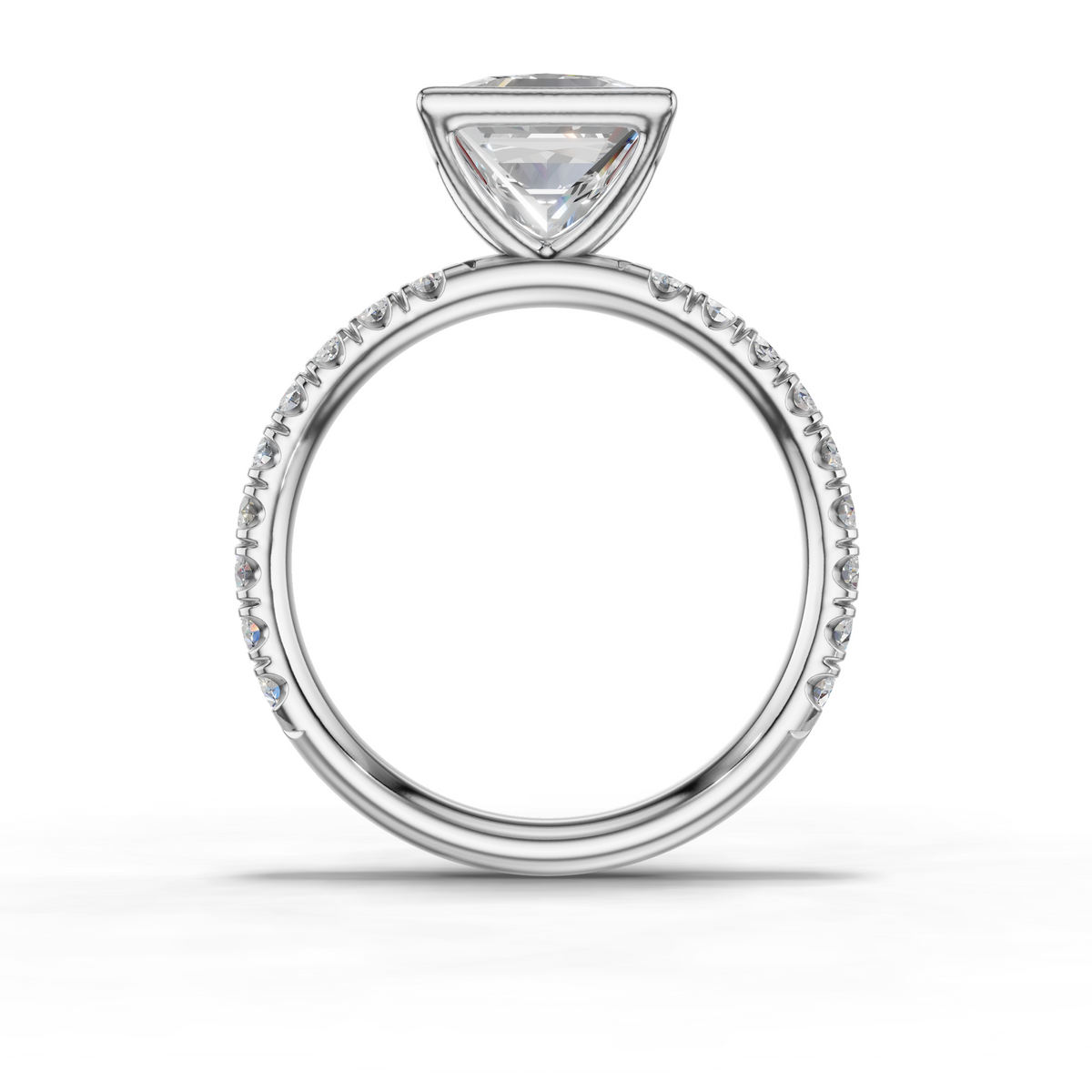 Marielle Lab Pavé Bezel Engagement Ring Setting (0.45 ct. tw.)