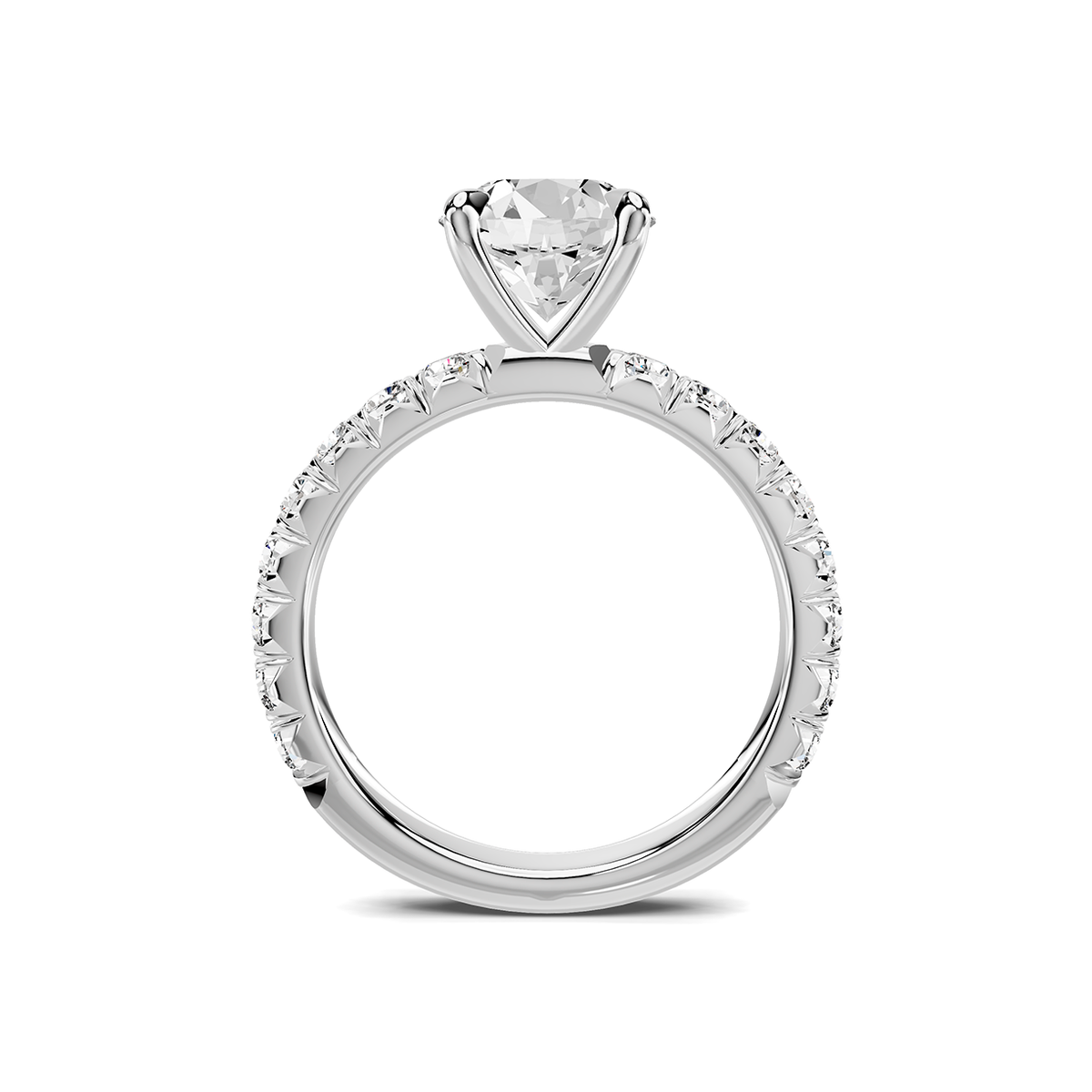 Amara French Pavé Lab Engagement Ring Setting (3/4 ct. tw.)