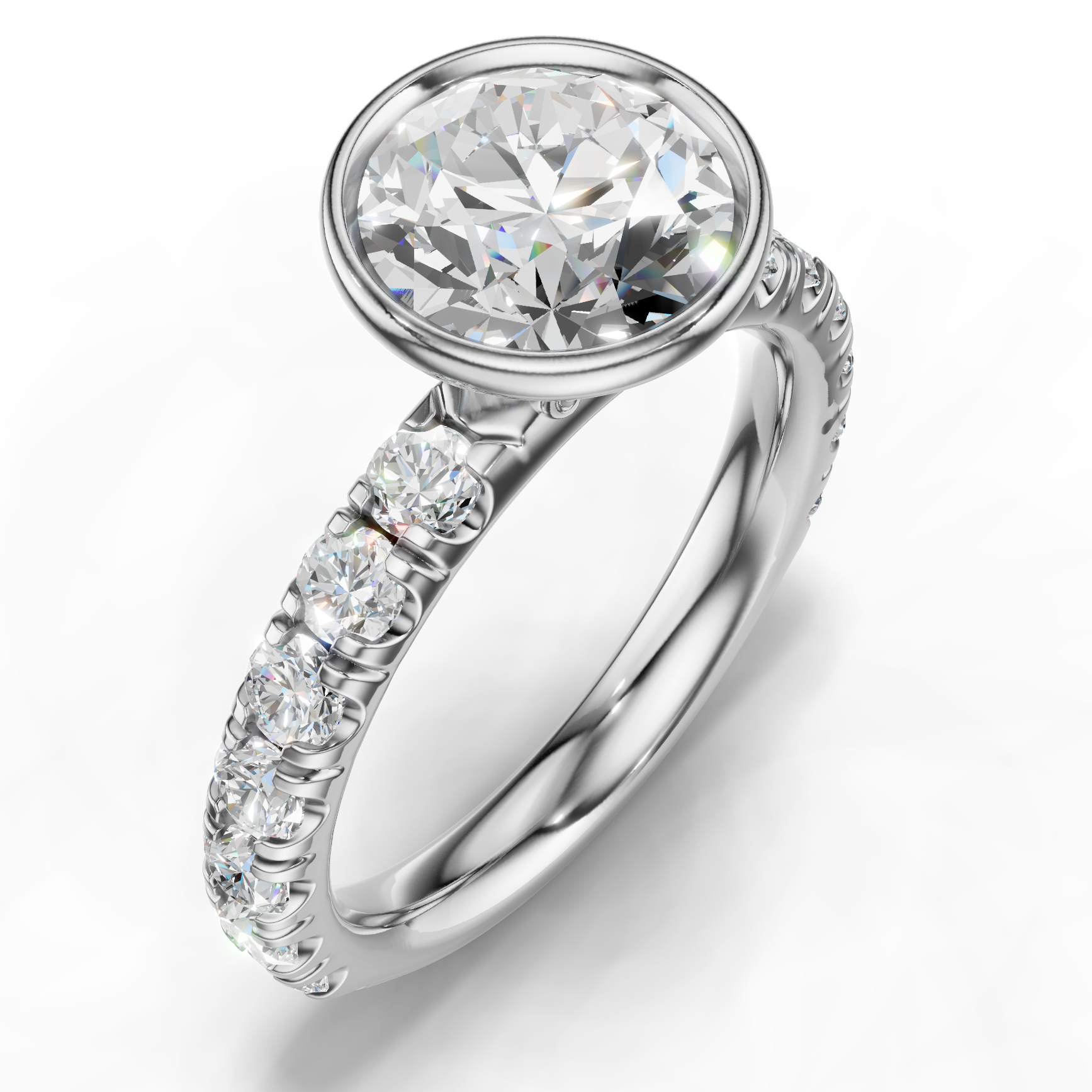 Florence Lab Pavé Bezel Engagement Ring Setting (1.00 ct. tw.)