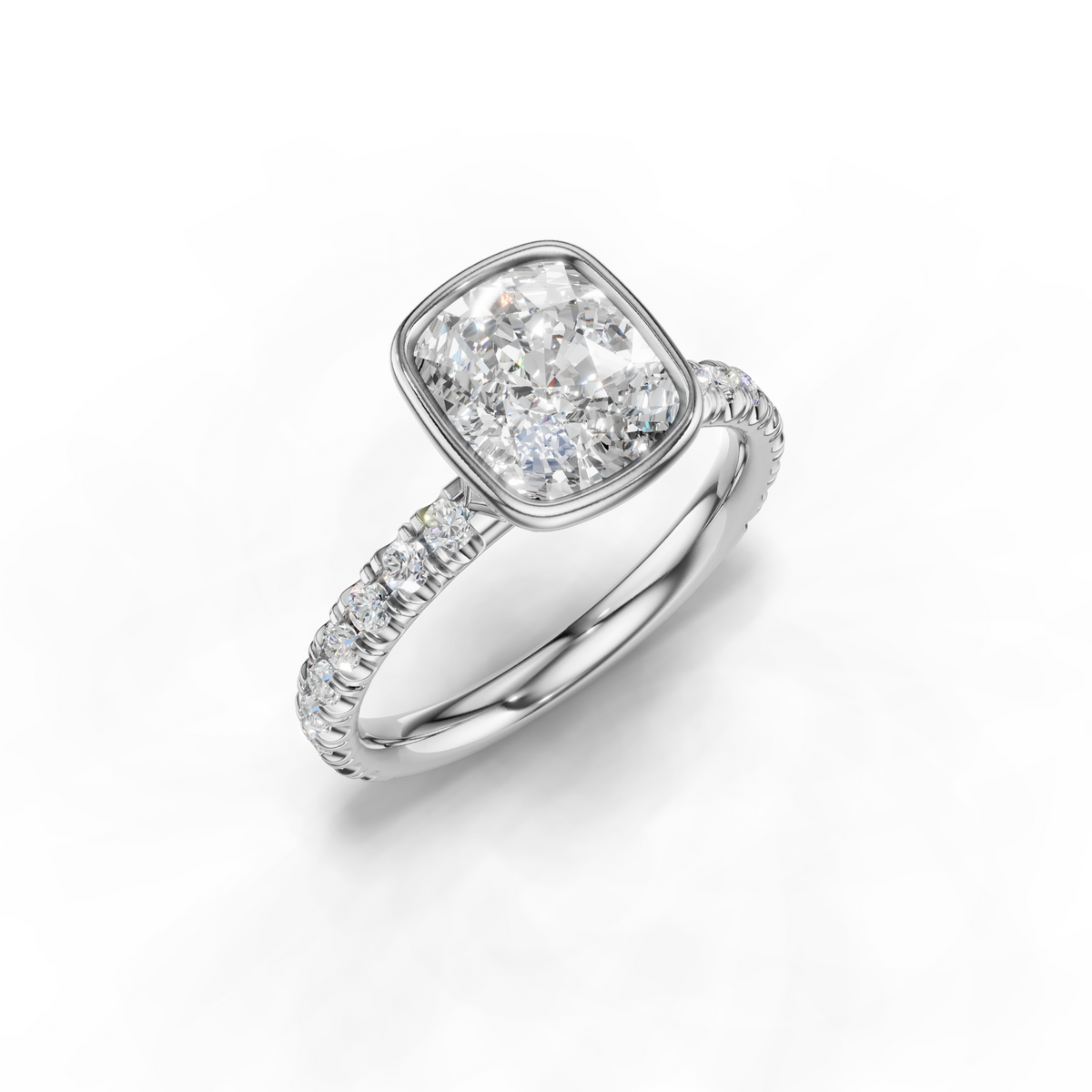 Marielle Lab Pavé Bezel Engagement Ring Setting (0.45 ct. tw.)