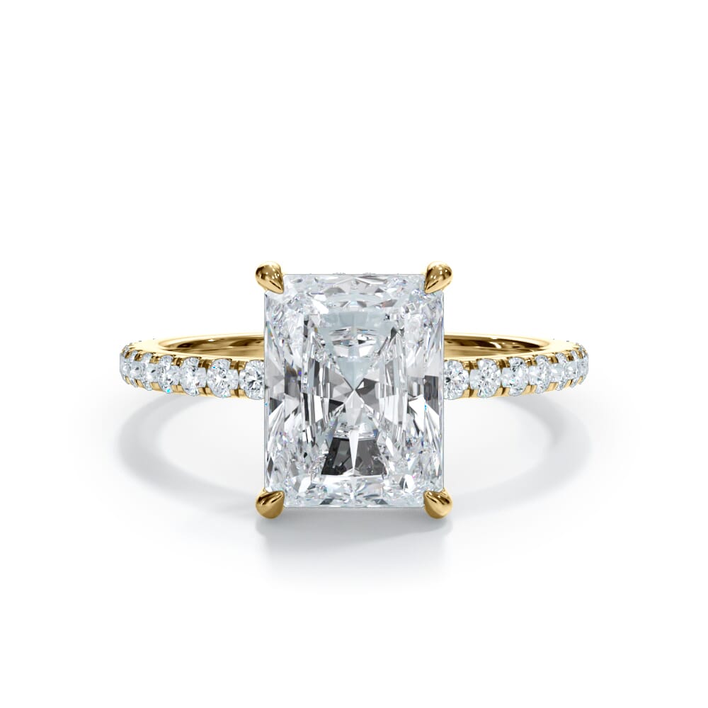 Annelise Pavé Hidden Halo Lab Engagement Ring Setting