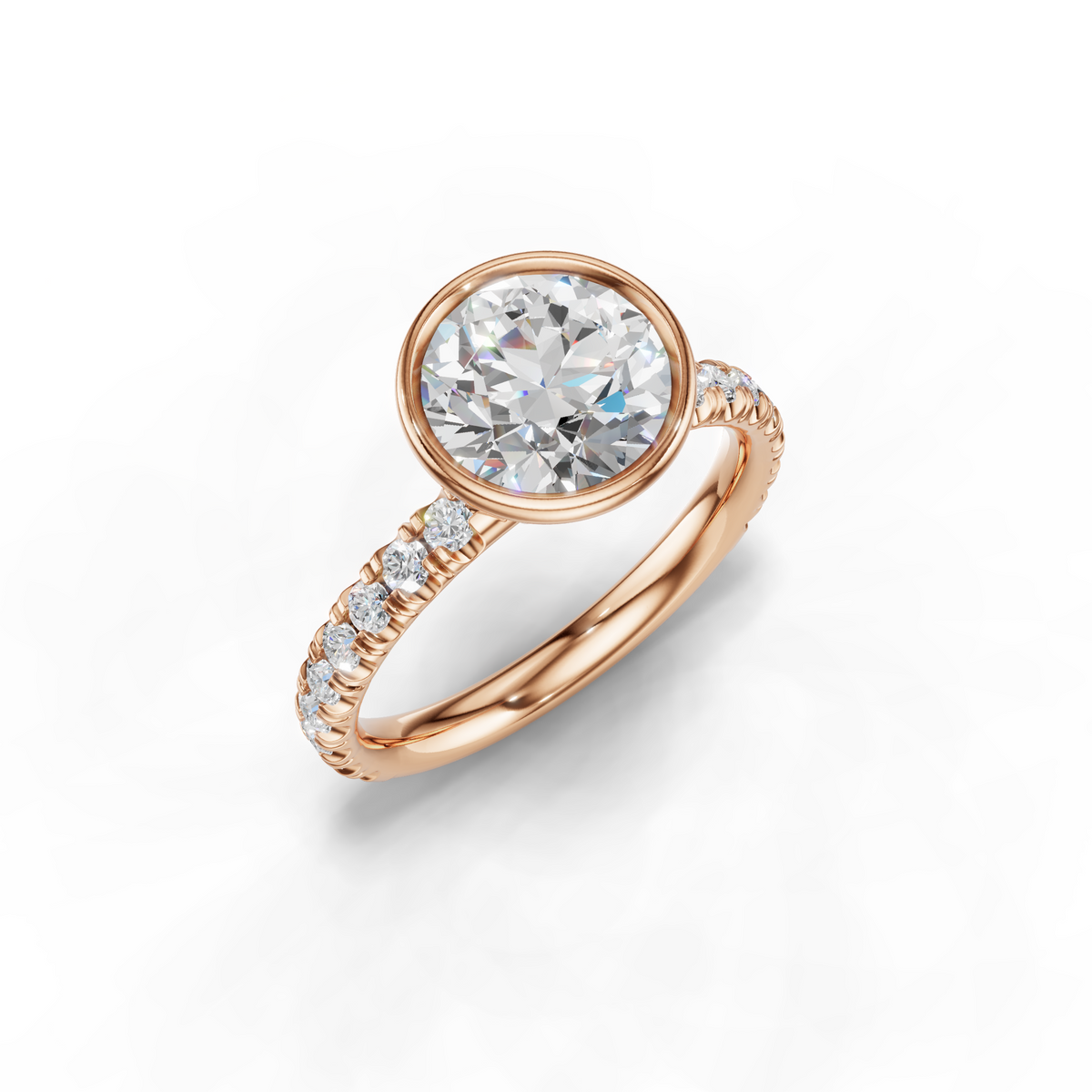 Marielle Lab Pavé Bezel Engagement Ring Setting (0.45 ct. tw.)